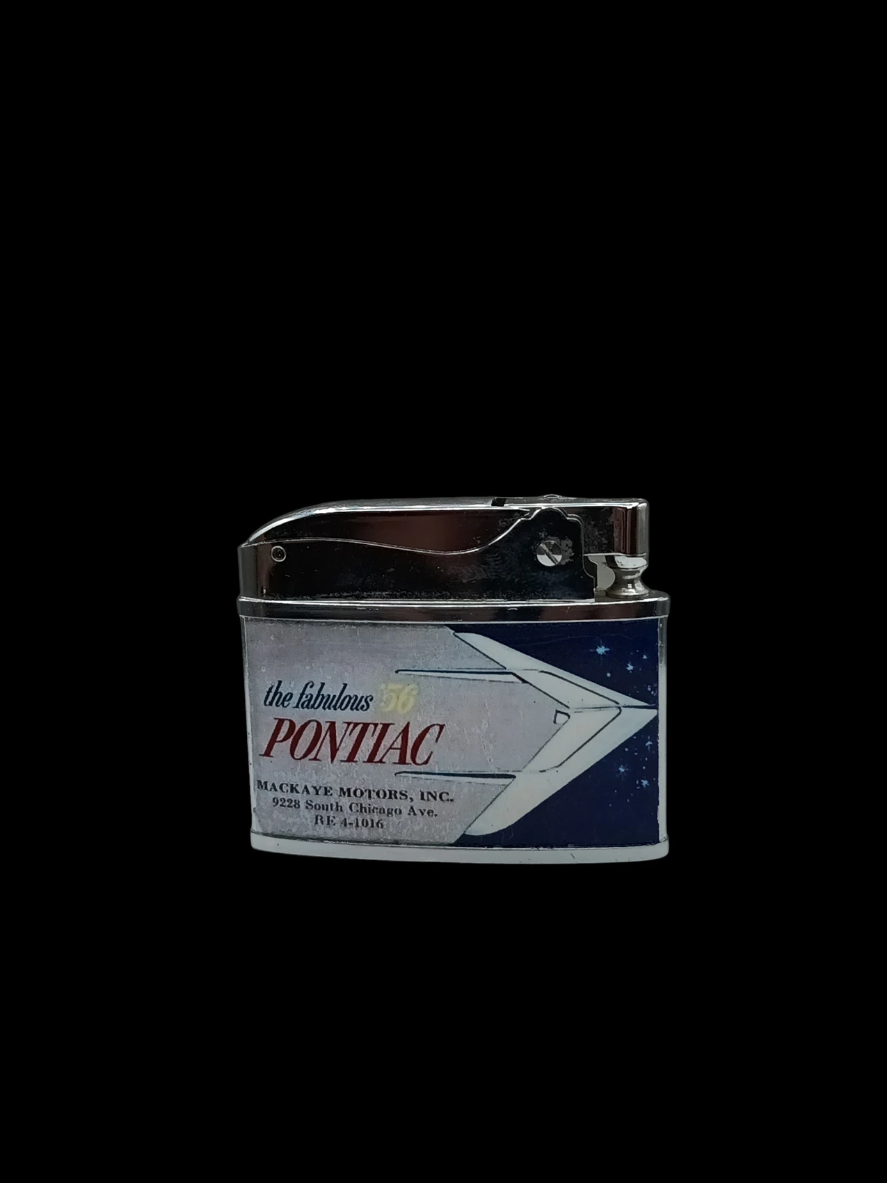 Frank's Pontiac Sales – Frank's Motor Company Advertising Lighter back archival photograph