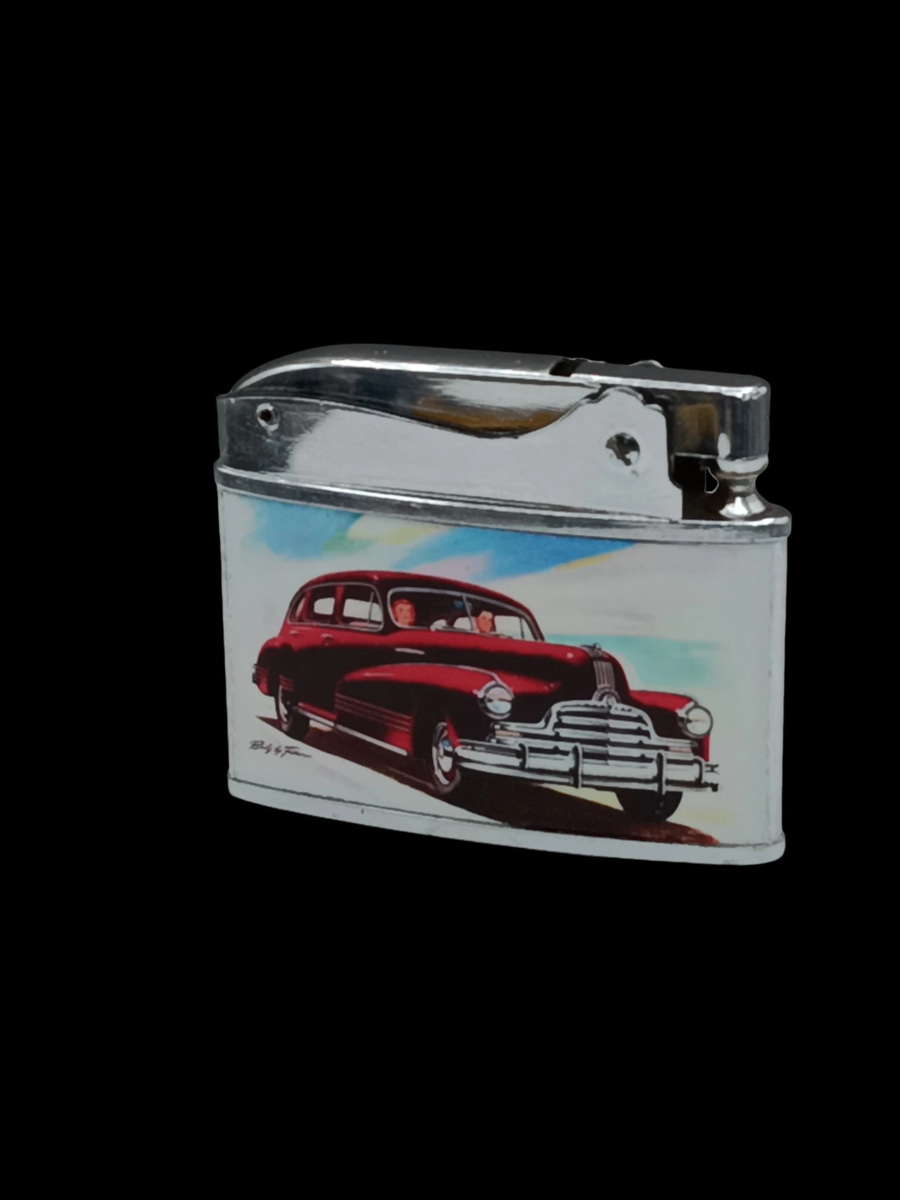 Pontiac “A Fine Car Made Finer” Advertising Lighter back archival photograph