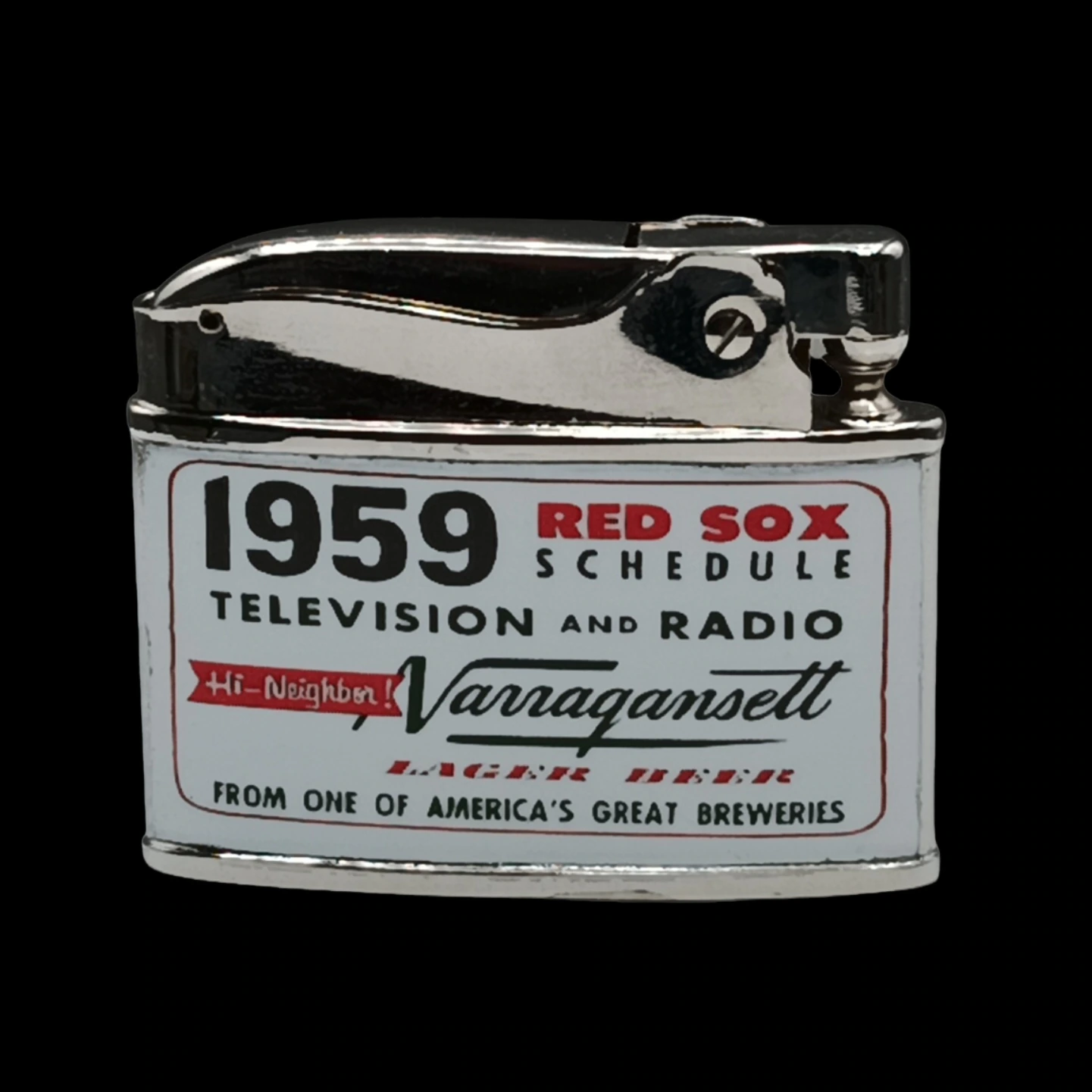 Narragansett Beer — 1959 Red Sox Schedule back archival photograph