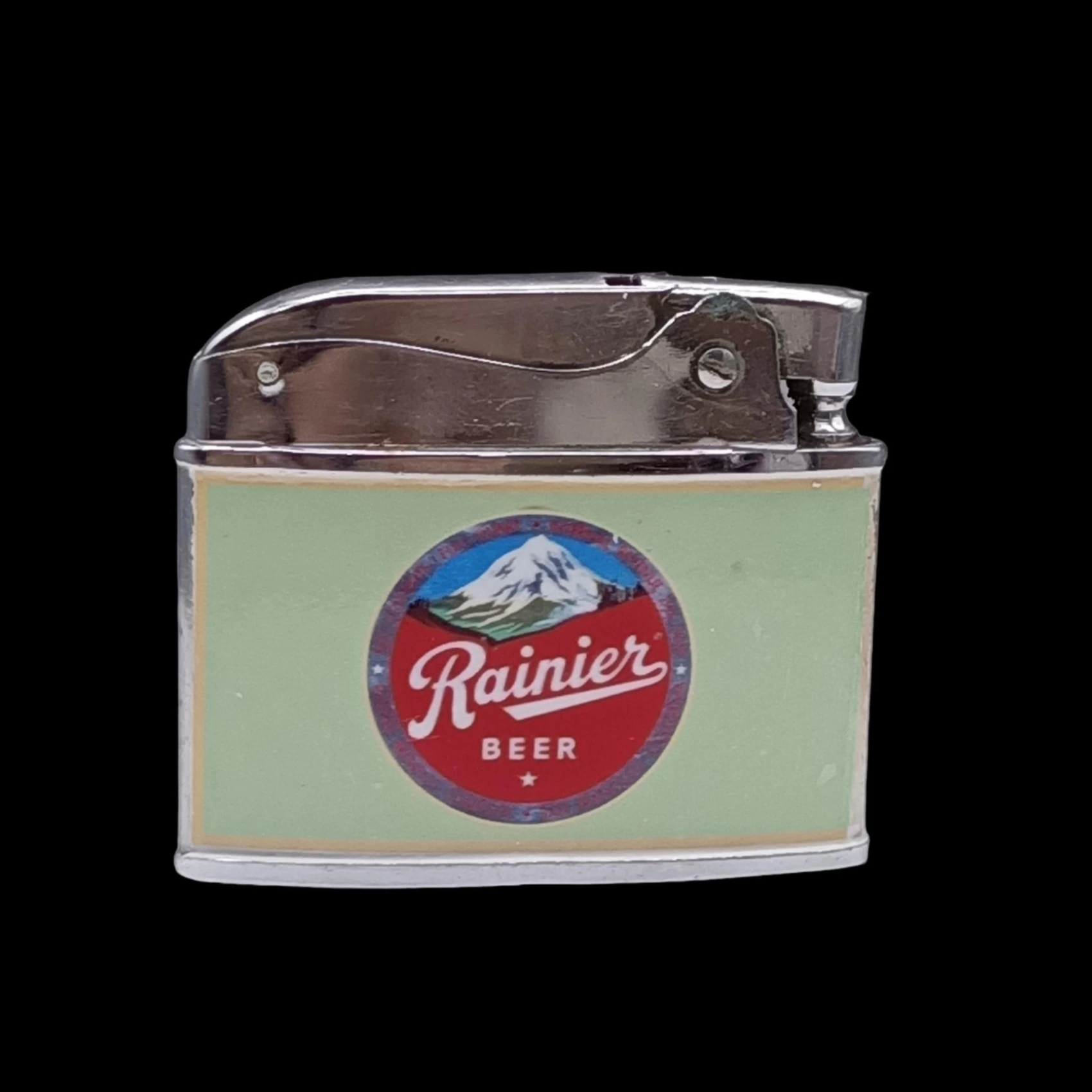 Rainier Beer – Circular Mountain Logo Variant back archival photograph
