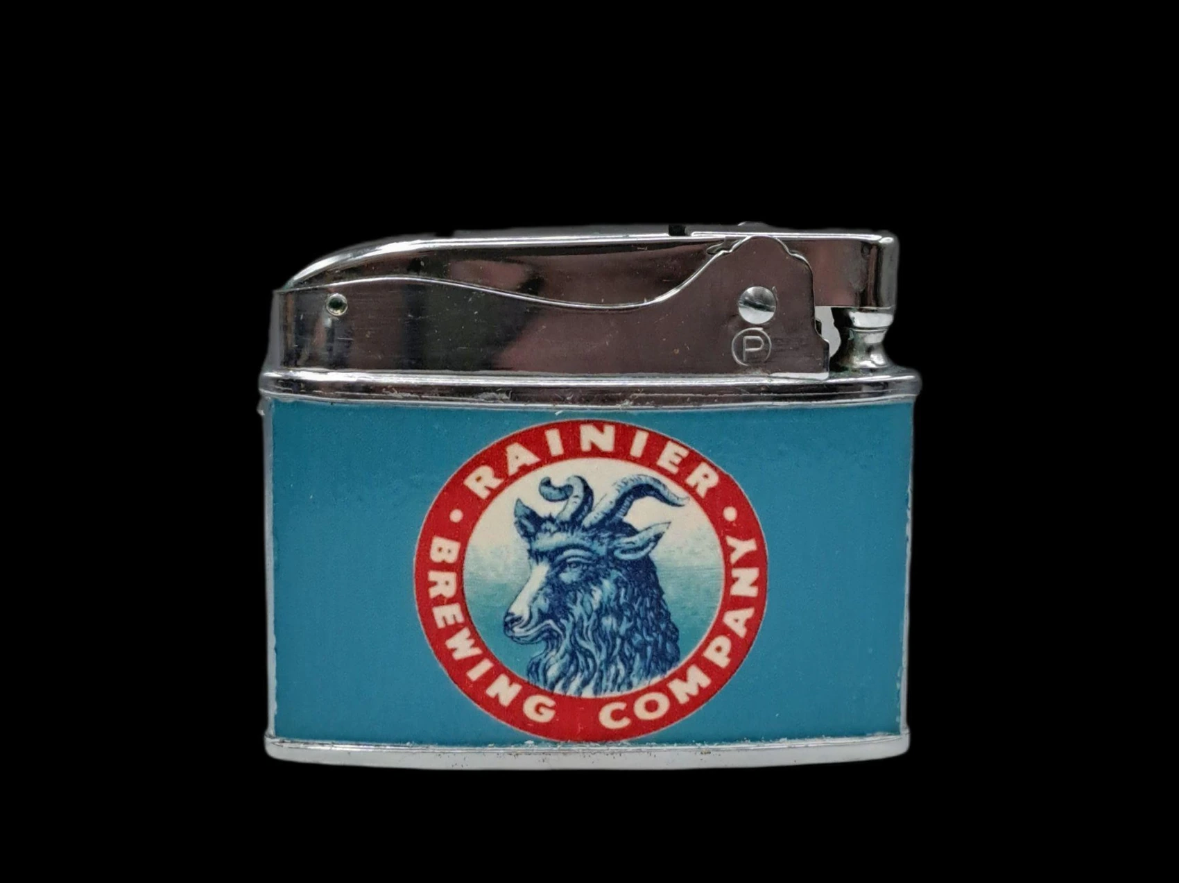 Rainier Brewing Company – Goat Logo (Teal) back archival photograph